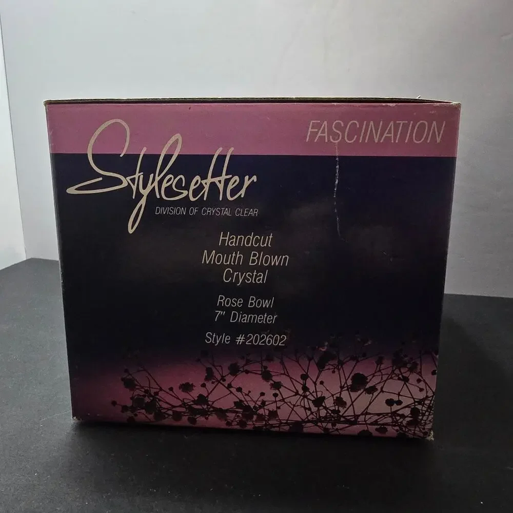 Style Setter Fascination Crystal Clear Hand Cut Rose Bowl 7